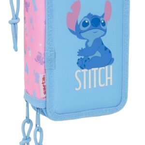 stitch "bright" estojo triplo completo 28 peças