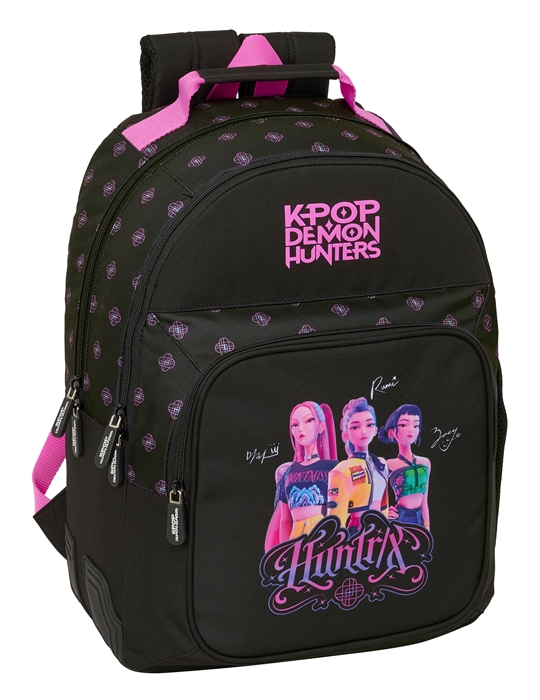 K-Pop- "Negra" Mochila escolar dupla 42cm