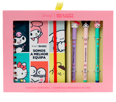 Agenda 2026-27 pequena Hello Kitty&Friends Semanal + 3 Bo-Bo - Somos a melhor equipa